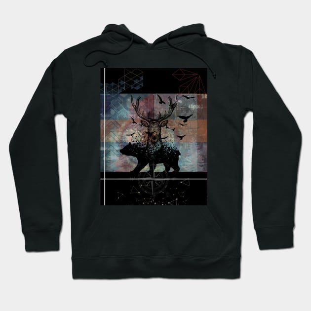 buck and bear geo overlay design Hoodie by lmdesignco